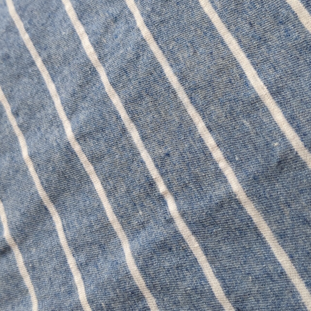 Lou & Grey Linen Blend Light Blue Stripe T Shirt Dress Small - Picture 7 of 8